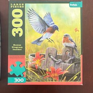 Buffalo David Bitton Bird Puzzle in Blue, Orange, Green